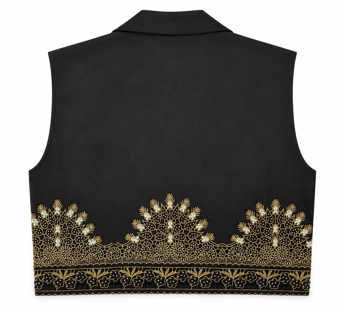 Midnight Gold Cropped Jacket - Image 3